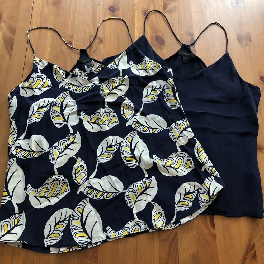 Set of J.Crew Carrie silk racerback camis